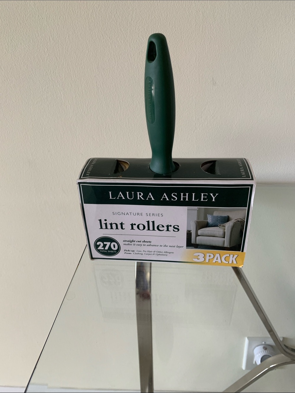 Laura Ashley Dark Green Lint Roller 3-Pack 270 total sheets